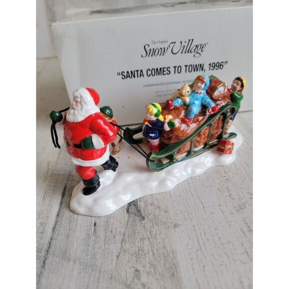 Dept 56 54862 Santa Comes To Town, 1996 snow village accessory Xmas - Picture 1 of 7